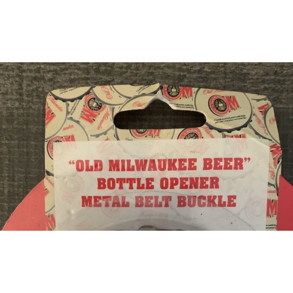 Old Milwaukee Beer Bottle Opener Metal Belt Buckle Pabst Brewing Company NEW - Picture 5 of 11